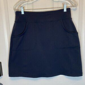 Columbia Skirt Sz Medium Black 2 Front Pockets Pull-On Elastic Waist Nylon Knit